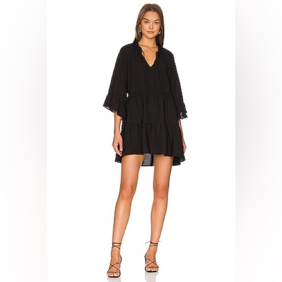 SHOW ME YOUR MUMU Viola Black Tiered Mini Dress Women Size XS $168 MSRP - Picture 1 of 11